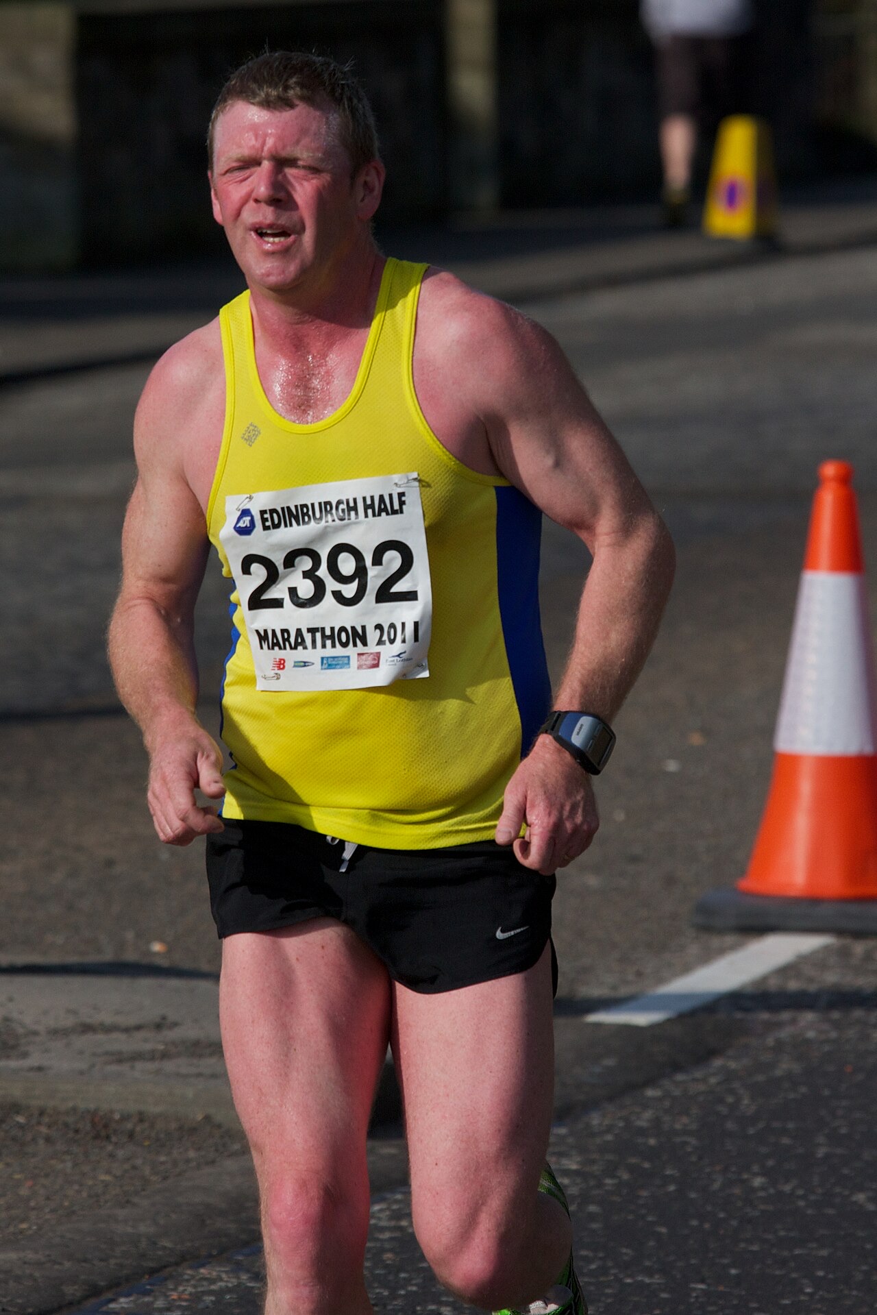 A runner in the 2011 Edinburgh Half Marathon